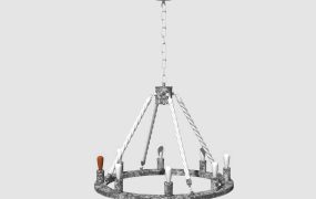 Rustic Rope Wagon Wheel Chandelier