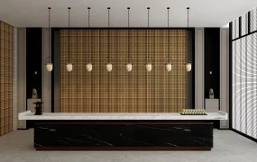 Oriental Styled Hotel Reception Desk
