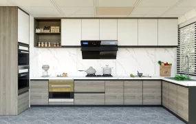 White And Wood Contemporary Kitchen