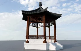 Hexagonal Chinese Pavilion