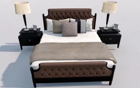 Sleigh Bed And Nightstand Set