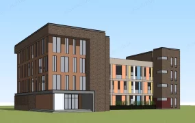 Modern Educational And Institutional Campus Building SketchUp 3D Model