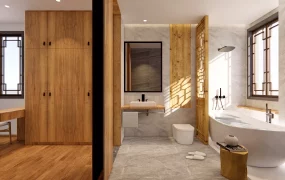 Rustic Wooden Bathroom