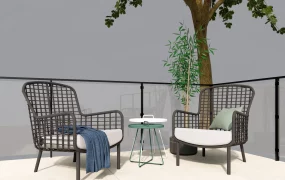 Outdoor Patio Accent Chairs Set