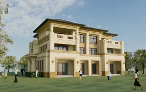Three Story Neoclassical European Duplex House SketchUp 3D Model