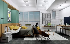 Scandinavian Industrial Style Bedroom