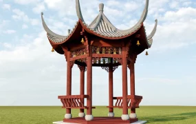 Ancient Chinese Garden Pavilion