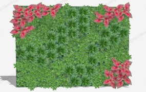 Green Wall With Flowers