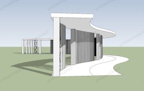 Winding Pergola For Landscape Park Design