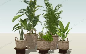 Rattan Planters With Stand