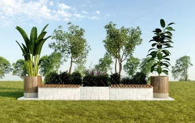 Raised Garden Bed With Bench