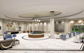 Luxury Real Estate Sales Center Lobby And Reception Lounge