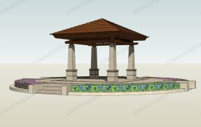 Public Pavilion With Raised Garden Bed