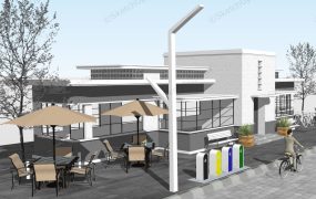 Vintage 80s Restaurant And Outdoor Bar