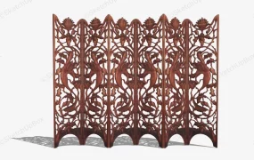 Carved 6 Panel Room Divider