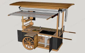 Wooden Food Cart
