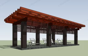 Pergola With Sun Loungers