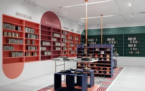 Modern Stylized Bookstore Interior