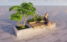 Raised Garden Bed With Bench