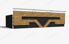 Black Reception Desk With Computer