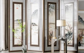 4 Panel Room Divider Screen