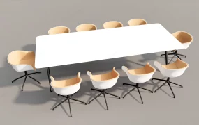 White Conference Table And Chairs