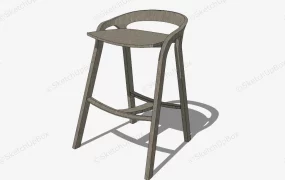 Low Back Wood Bar Stool