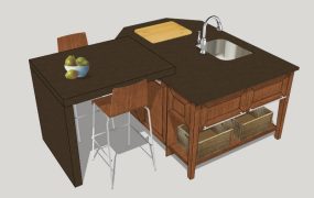 Kitchen Island with Breakfast Bar