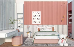 Elegant Pink And White Girls Room