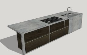 Concrete Kitchen Island Idea