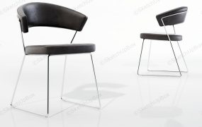 Leather And Metal Dining Chair