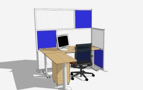 L Shaped Office Cubicle Workstation Desk