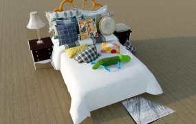 Kids Bed And Nightstands