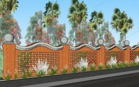 Red Brick Garden Wall Ideas