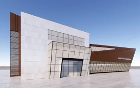 Modern Exhibition Hall Facade