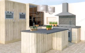 Rustic Kitchen With Island