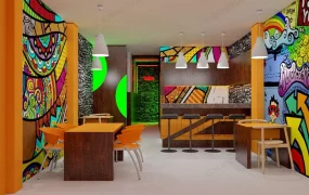 Colorful Cocktail Bar Interior Design