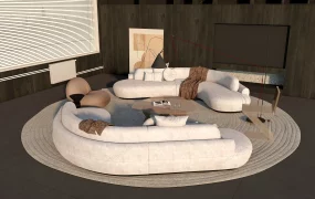 Curved Sofa Living Room Furniture