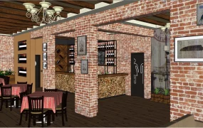 Red Brick Restaurant Interior Design