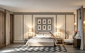Neoclassical Luxury Master Bedroom Suite SketchUp 3D Model