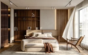 Modern Wabi Sabi Timber Master Bedroom Suite SketchUp 3D Model