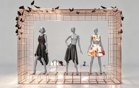 High Fashion Retail Boutique Window Display SketchUp 3D Model