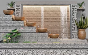 Outdoor Wall Waterfall & Pot Fountain