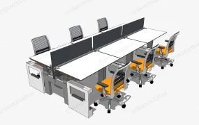 6 Seater Office Workstation