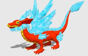 Red Chinese Dragon Cartoon