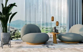 Modern Legless Sofa Chair Set