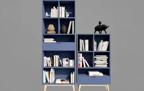 Navy Blue Bookcases