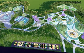 Community Sports Park With Playground Plan