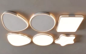 Modern Minimalist LED Flush Mount Ceiling Lights Collection SketchUp 3D Model