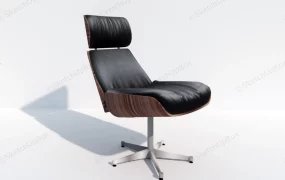 Wood And Leather Executive Swivel Chair